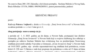 Krivična prijava sindikata
